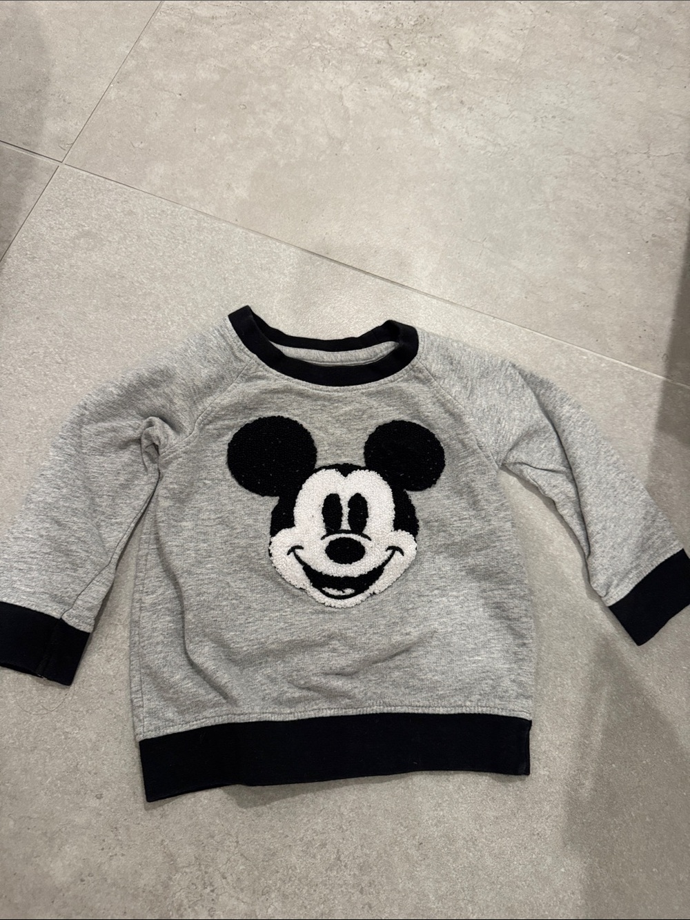 Kids Gray Mickey Mouse Sweatshirt with Black Trim - Disney